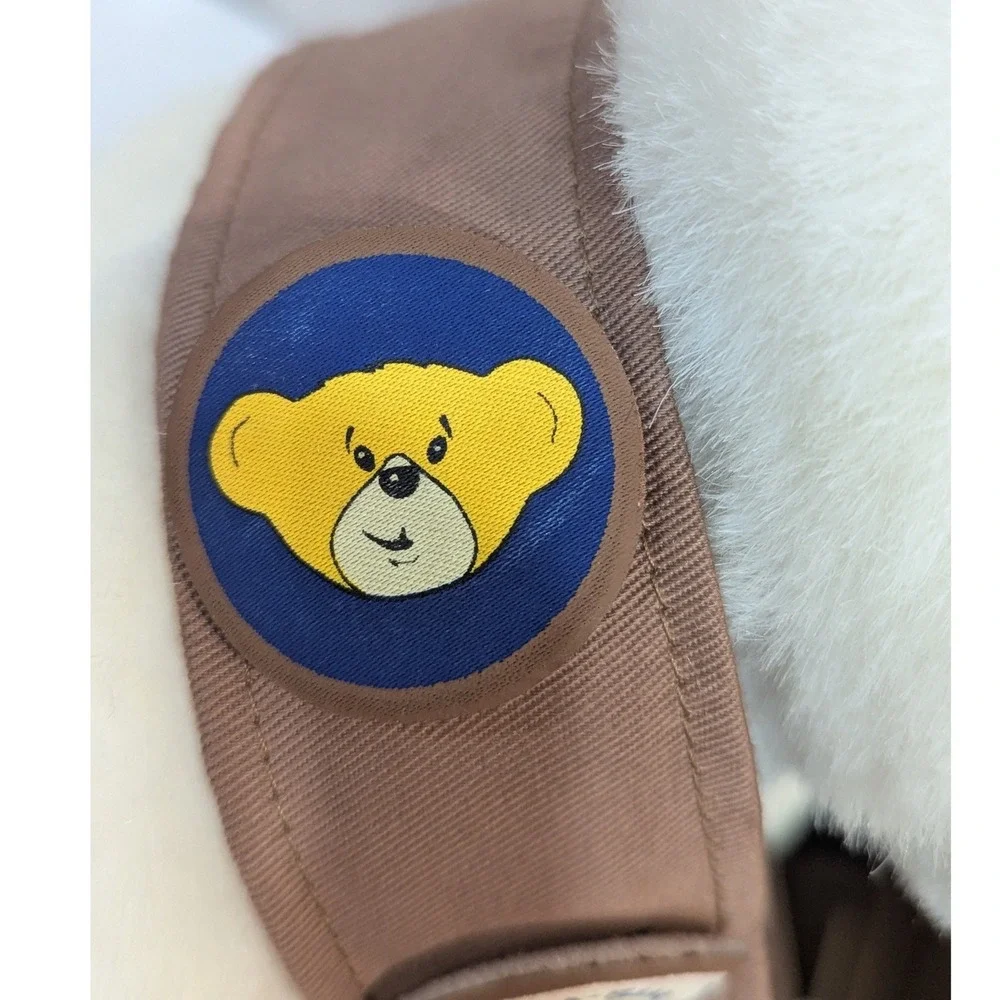 Build-A-Bear Workshop White Plush Teddy Bear Brown Scout Uniform Patches Bow